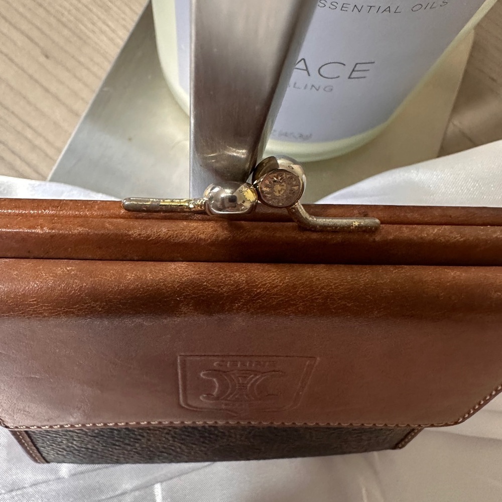 Celine Tan and Brown Leather Wallet - Picture 8 of 9